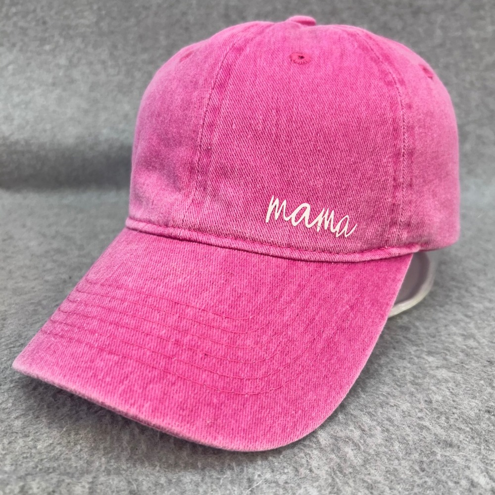 Mama Womens Pink Unbranded Baseball Cap Washed Cotton Adjustable OSFM